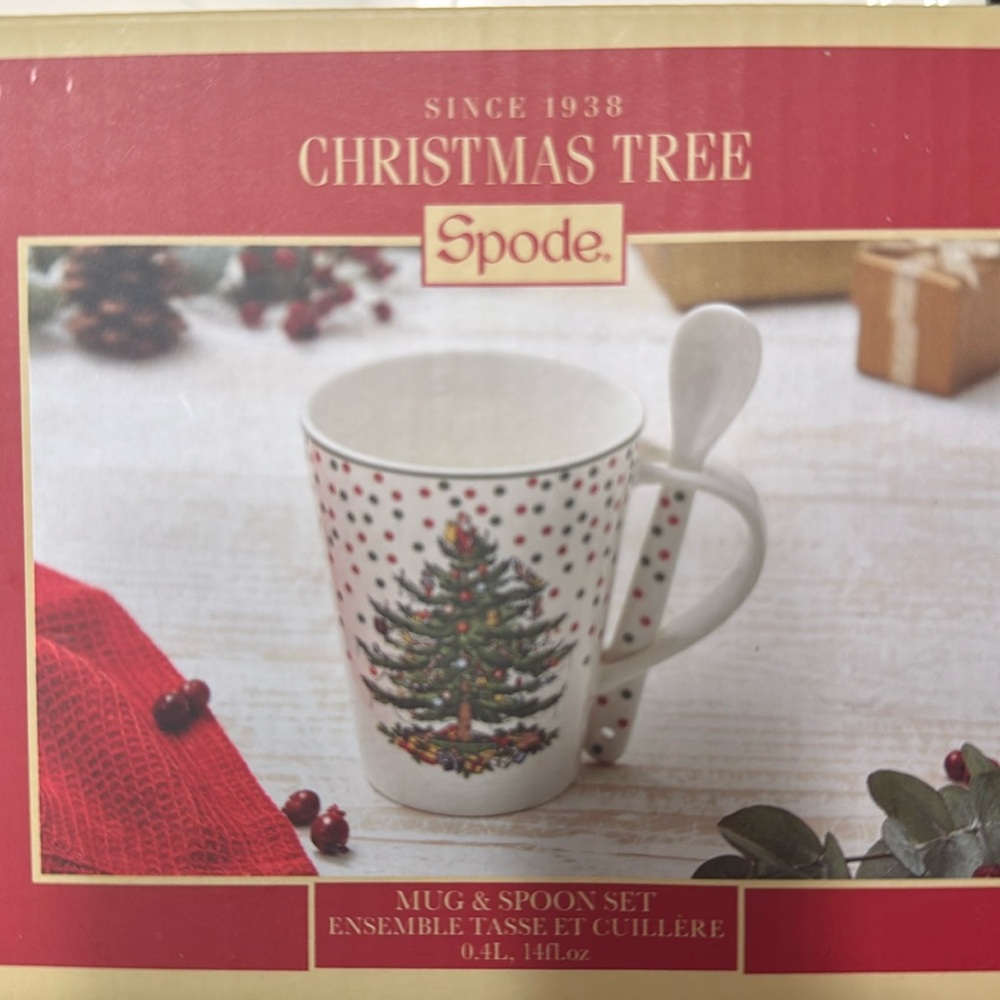 Spode Christmas mug with spoon